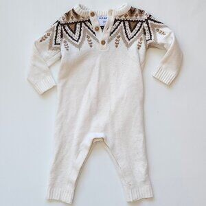 ADORABLE BABY Fairisle Jumper Size 6-12 Neutral Baby Print Old Navy